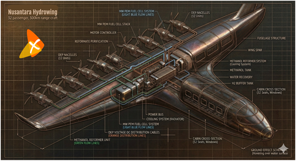 Engine Design for the Nusantara Hydrowing